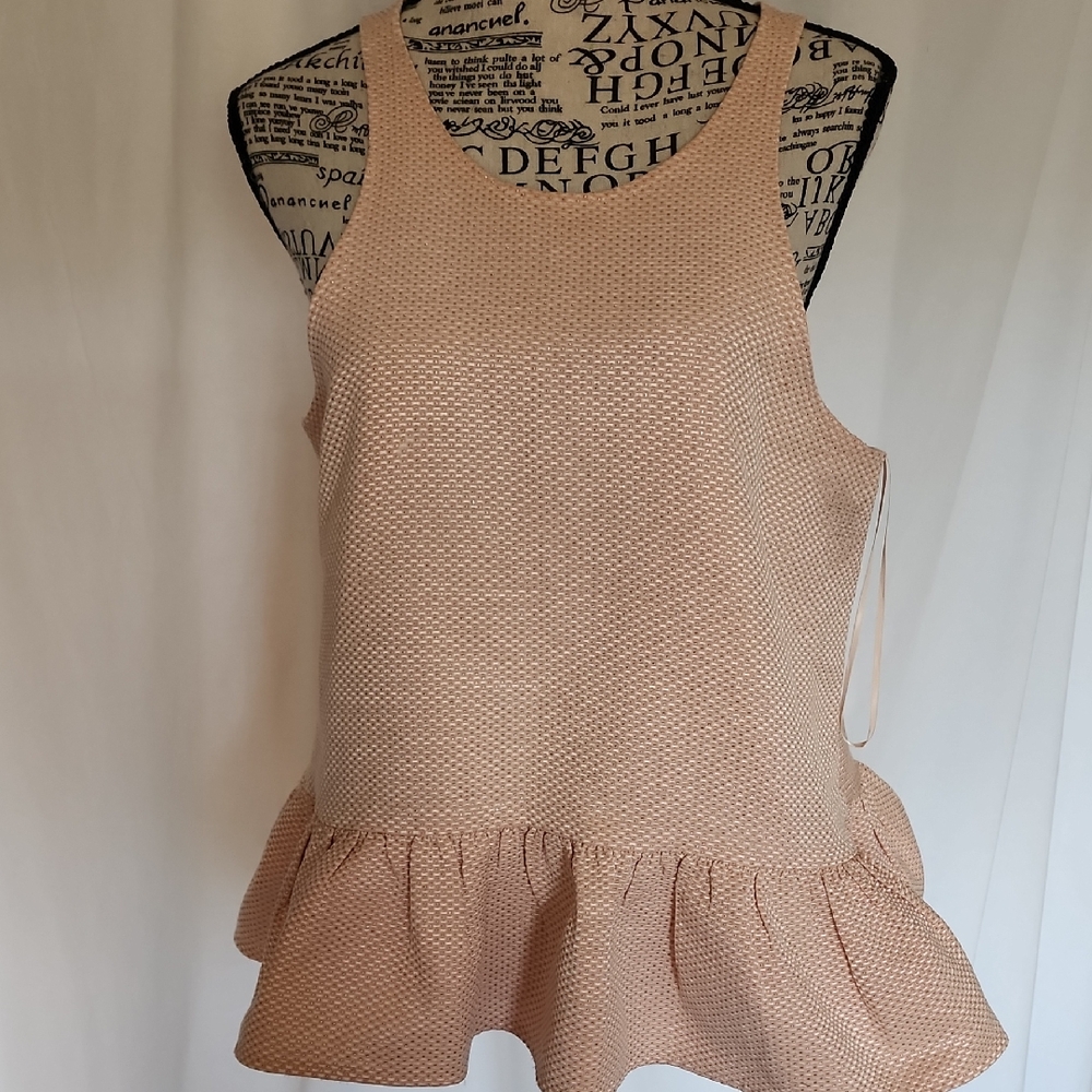 Chic Beige Peplum Blouse